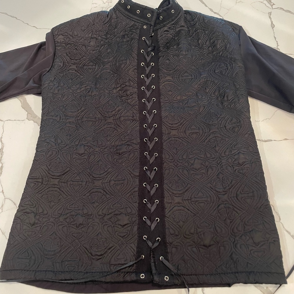 COPY - Phaze Womens Gothic Quilted Embroidery Short Sleeve Shirt/Jacket